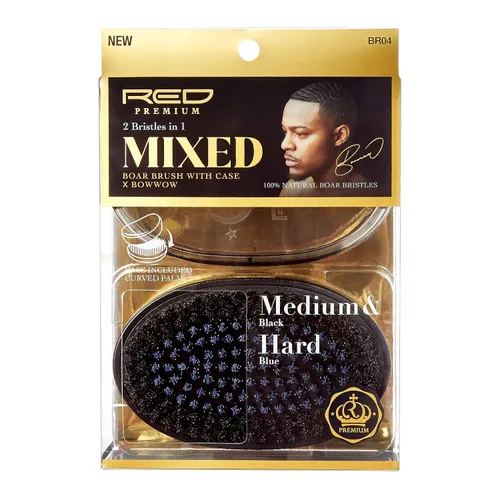Vista 10 de Rojo Premium 2 cerdas en 1 cuerpo mixto Club Boar Brush X BowWow (medio y duro)