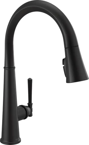 Vista 15 de Grifo de cocina Delta Faucet Emmeline de níquel cepillado, grifos de cocina con rociador desplegable, grifo de fregadero de cocina, cabezal