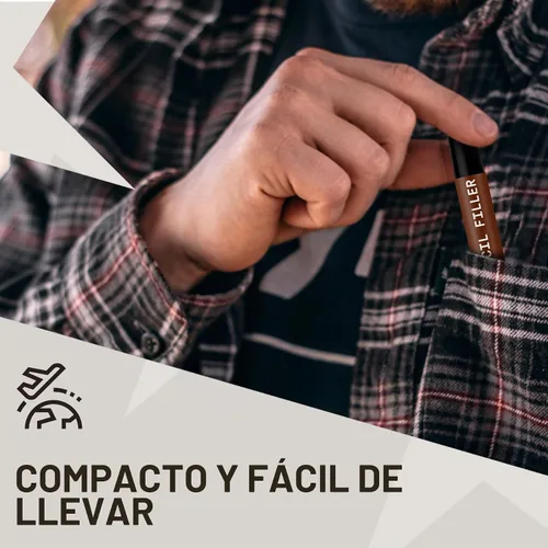 Vista 8 de Striking Viking Lápiz de barba y cepillo de cerdas para hombre, color Marrón oscuro