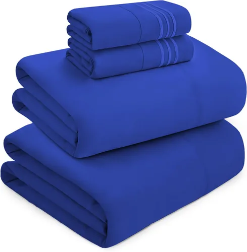 Vista 61 de Mocassi Juego de sábanas de lujo de 4 piezas, calidad prémium de hotel de 1800 hilos, ajuste fácil, sábanas y fundas de almohada resistentes a