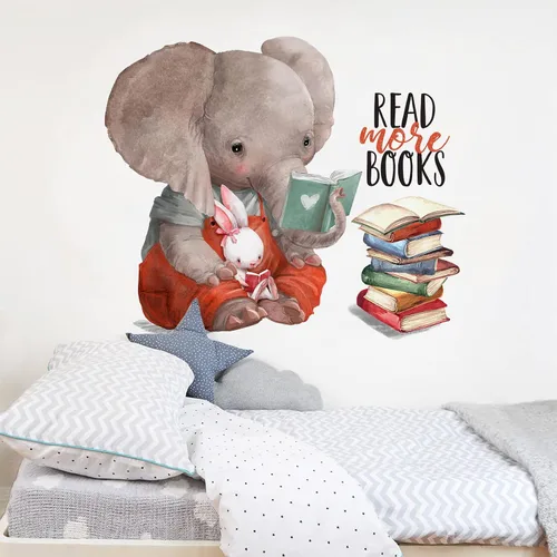 Vista 5 de Mfault Calcomanías inspiradoras para pared, diseño de conejito elefante Animales motivacionales de conejo, decoración de guardería, decoración