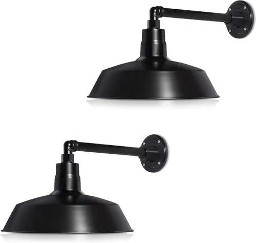 Vista 10 de 14 pulgadas. RLM Warehouse - Pantalla con brazo de cuello de cisne y bombilla Led A19 5000K de 9W
