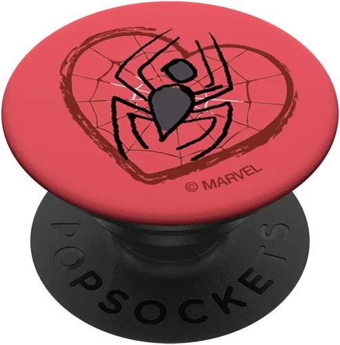 Vista 6 de Marvel PopSockets MagSafe PopGrip de corazón para el día de San Valentín de Spider-Man para iPhone