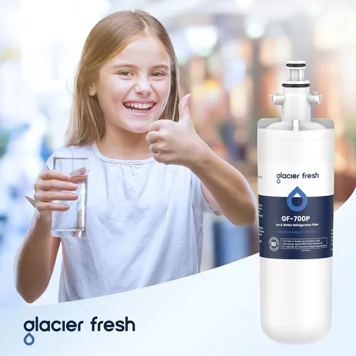 Vista 8 de GLACIER FRESH Filtro de agua para refrigerador LG LT700P, repuesto para LT700PC, ADQ36006101, ADQ36006102, RWF1200A, Kenmore 9690, AGF80300801
