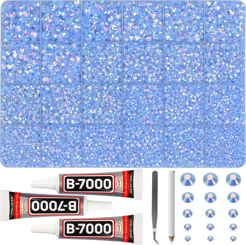 Vista 26 de 11000Pcs Silver Clear Rhinestones Bedazzling Kit, Bedazzled Gems Flatback
