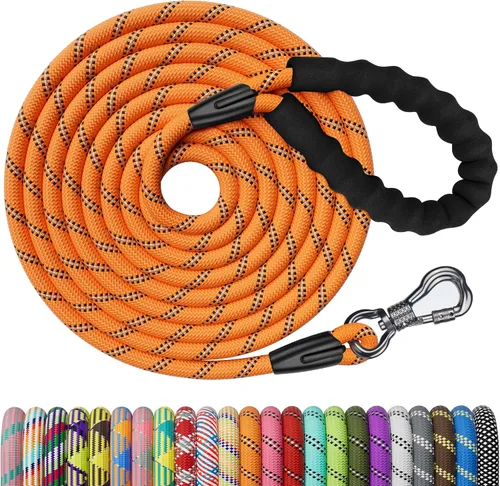 Vista 17 de NTR Correa de perro de 3 pies resistente, Correas de perro de cuerda verde con gancho giratorio y con candado y mango acolchado cómodo, Correa