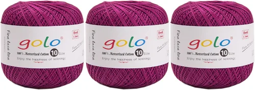 Vista 24 de Golo - 3 bolas de hilo de ganchillo tamaño 10, hilo de crochet para tejer a mano 102