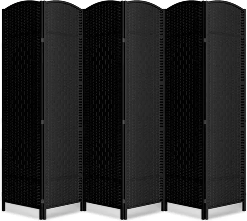 Vista 8 de Divisor de habitación de 4 paneles, pantalla de privacidad plegable de 6 pies, divisor de pared de panel plegable extra ancho con divisor de pared