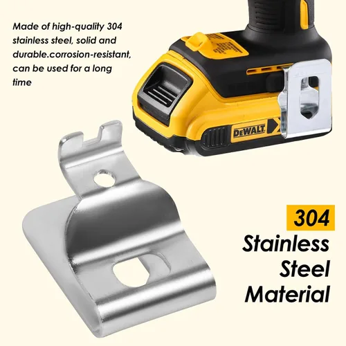 Vista 3 de Pinzas de cinturón de acero inoxidable 304 para Dewalt con tornillos, kit de clips de herramientas de taladro, kit de gancho de repuesto para Dewalt