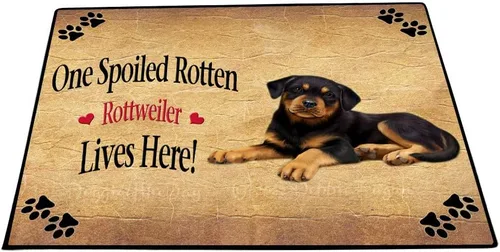 Vista 21 de Doggie of the Day Rottweiler Dogs Floor Mat - 4th of July Independence Day - Best Dog Doormat - Protector Decor - Unique Portrait Art - Premium