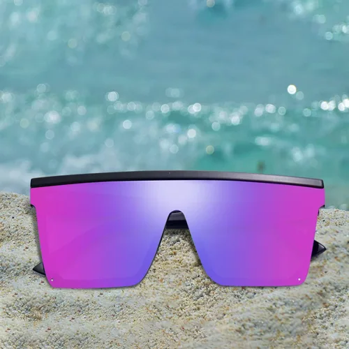 Vista 7 de OCERAVE 2 pares de gafas de sol cuadradas con parte superior plana para mujeres y hombres grandes tonos sin montura de gran tamaño grandes con espejo