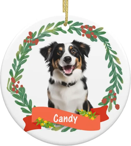 Vista 17 de Adornos personalizados para la primera Navidad del bebé, adornos colgantes de cerámica con foto de bebé, regalo de recuerdo para bebé recién nacido