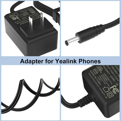 Vista 2 de LQM Yealink Phones - Adaptador de corriente de 5 V 2 A compatible con T54W T46U T46S T48U T48S T53W T57W T58A T58-CAM MP54 MP56 PS5V2000US Cargador
