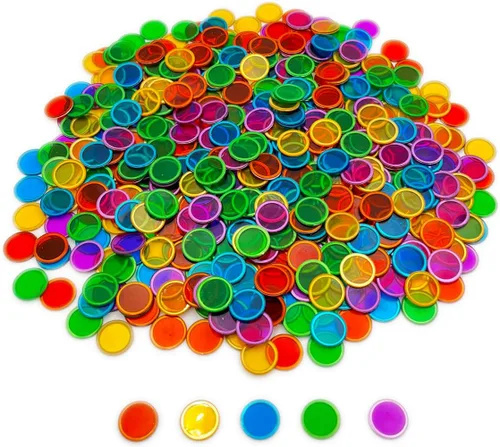 Vista 2 de JUNWRROW Varita magnética de bingo con fichas, 5 paquetes y 500 chips de metal, 5 chips de metal de color para juegos en grupo grande, noche