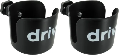 Vista 4 de Drive Medical Portavasos universal con abrazadera para andador, andador con ruedas y silla de ruedas, 3.5 x 4 pulgadas, negro Portavasos universal