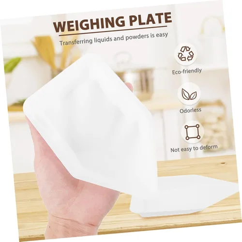 Vista 9 de Healeved Plato de pesaje de plástico para barcos de pesaje, 20 unidades, bandeja de pesaje, plato de pesaje antiestático