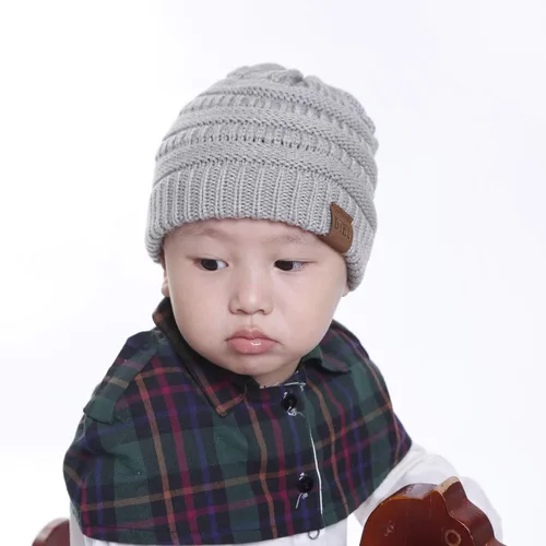 Vista 6 de Gorros de punto cálidos de invierno para niños y niñas, gorros suaves para bebés y niñas