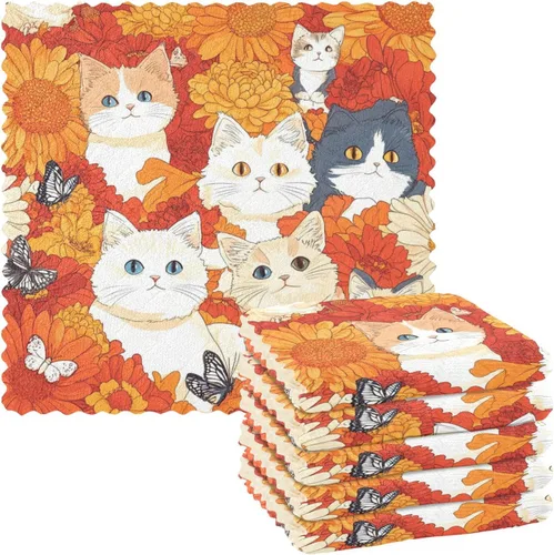 Vista 17 de Autumn Poppy Flowers06 - Juego de 6 paños de limpieza de microfibra para autos, máquina súper absorbente
