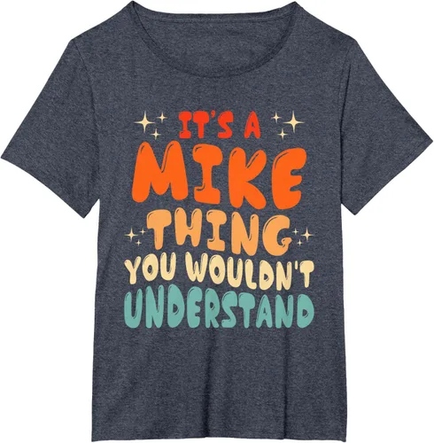 Vista 70 de Camiseta retro de los años 80 con texto en inglés "It's A Mike Thing You Wouldn't Understand", Negro