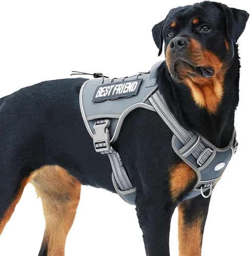 Vista 75 de Auroth - Arnés táctico para perros pequeños y medianos, sin tirones, arnés ajustable para mascotas, reflectante, K9, entrenamiento, trabajo