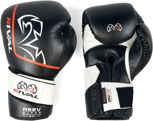 Vista 2 de RIVAL Guantes de boxeo RS2V 2.0 Super Sparring - Utiliza una sola correa, sistema de gancho y bucle en lugar de cordones, forro interior suave