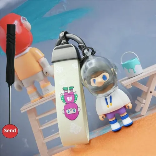 Vista 2 de Lindos llaveros para mujeres, hombres, niños y niñas, juego de llaveros con colgante de coche, llavero pequeño de metal, accesorios para llavero