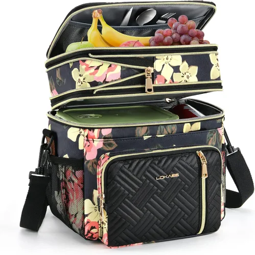 Vista 23 de Lonchera y bolsa de almuerzo para mujeres y hombres, lonchera grande aislada para adultos, a prueba de fugas, bolsa enfriadora para el trabajo