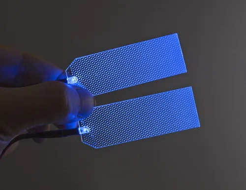 Vista 5 de Kit de bricolaje para cosplay con luz LED acrílica, kit de luces para casco RGB superhéroe para hombres y niños, azul