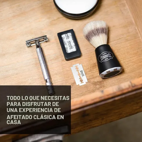 Vista 9 de Wilkinson Sword Maquinilla de afeitar de seguridad de doble filo, 1 mango Mango de metal largo de alta calidad, cuchillas de acero inoxidable