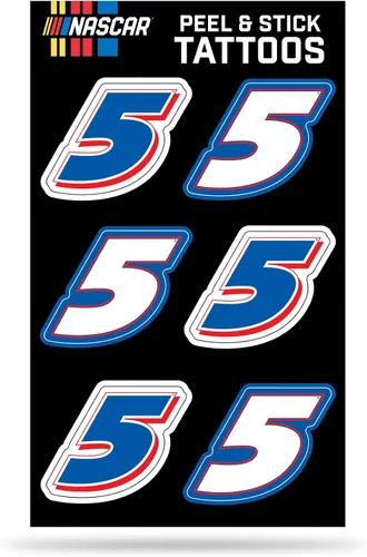 Vista 3 de NASCAR Chase Elliott - Tatuaje vertical para despegar y pegar tatuajes temporales - Ojo negro - Aprobado por el día del juego
