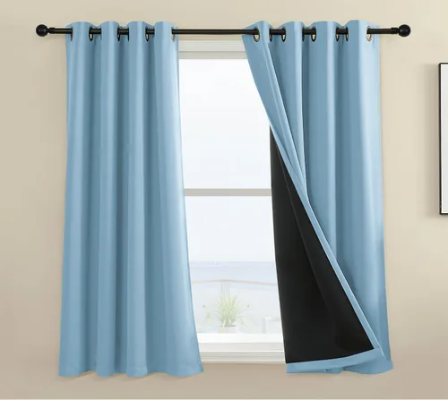 Vista 45 de Rutterllow - Cortinas 100% opacas, paneles de cortina con ojales, aislamiento térmico y bloqueo de luz para habitación y sala de estar