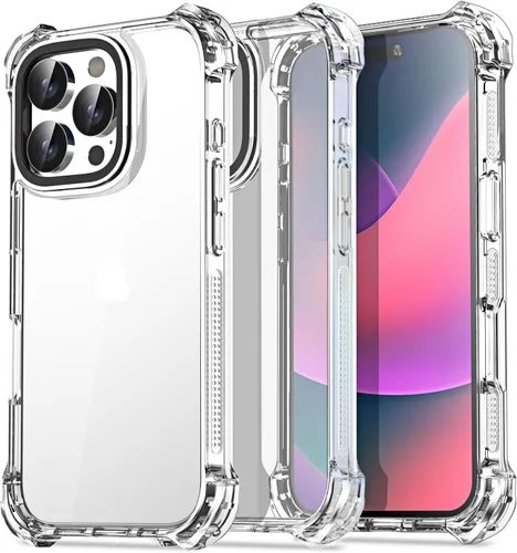 Vista 12 de AICase Funda Rebote Rosa Neón Brillante Compatible con iPhone 15, Transparente a Prueba de Impactos Resistente a Golpes Linda Femenina Adolescente