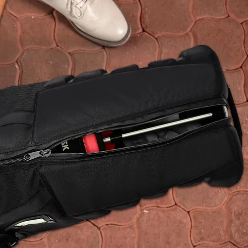 Vista 8 de ASK ECHO Locklink StableRoller - Bolsa de viaje de golf con sistema de balanceo de 4 ruedas, patas de soporte extensibles