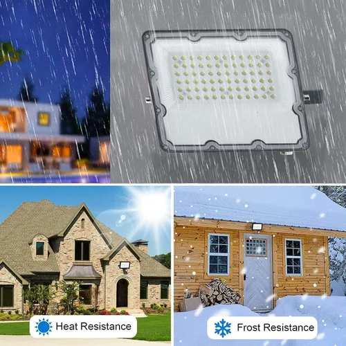 Vista 3 de 60W llevó la luz de inundación al aire libre, luces de inundación exteriores, luz de inundación enchufable, para patio, patio de recreo, estadio
