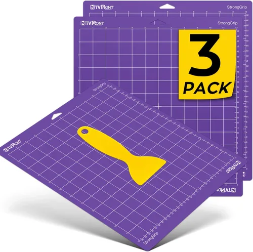 Vista 10 de HTVRONT Tapete de corte de agarre ligero, paquete de 3 alfombrillas de corte de 12 x 12 pulgadas, compatibles con Cricut Maker 4/Maker