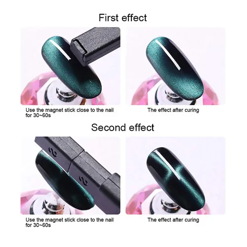 Vista 6 de 5 imanes de ojos de gato 3D para uñas, ojos de gato, esmalte magnético de uñas de gel, bolígrafo magnético de doble cabeza, imanes de manicura