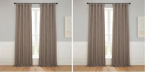 Vista 23 de HPD Half Price Drapes - Cortinas de lino sintético para sala de estar (2 paneles) - 100 pulgadas de ancho x 84 pulgadas de largo - Cortinas