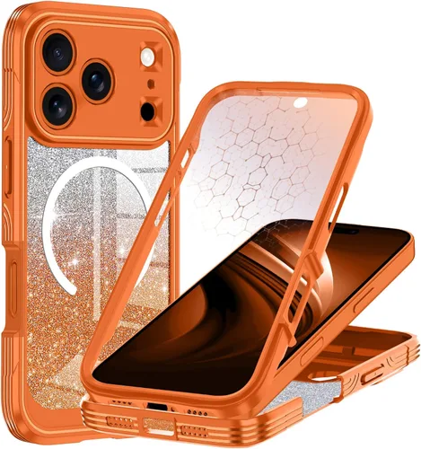 Vista 35 de Hekodonk Funda para iPhone 15 Pro Max, compatible con Magsafe [protector de pantalla de vidrio templado integrado y protección de lente de cámara]