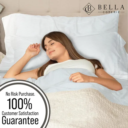 Vista 116 de Bella Coterie - Juego de sábanas tamaño individual, viscosa de bambú, de cultivo orgánico, ultrasuaves, refrescantes para calurosos, esquinas tipo