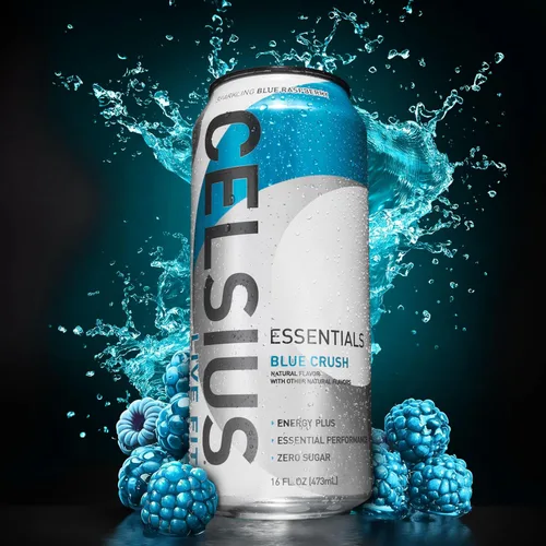 Vista 6 de CELSIUS ESSENTIALS™ Sparkling Blue Crush, bebida energética de rendimiento sin azúcar, 16 onzas líquidas (paquete de 12)