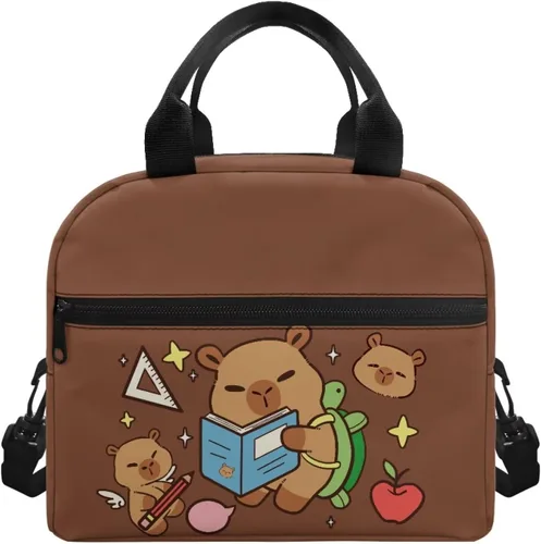 Vista 25 de doginthehole Bolsa de almuerzo de noche estrellada para mujeres y niñas, bolsa de almuerzo con correa ajustable para el hombro con estampado
