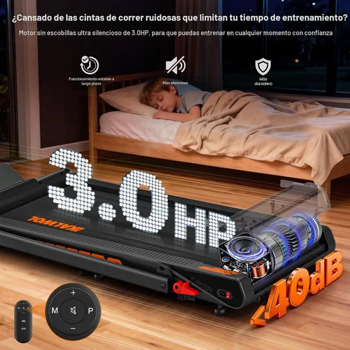 Vista 6 de Cinta de correr con altavoz, caminadora plegable 6 en 1 de 7.5 MPH para el hogar con aplicación compatible, almohadilla para caminar con 10%