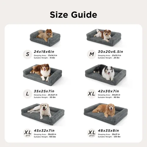 Vista 6 de Bedsure - Cama ortopédica para perros pequeños, cama impermeable de espuma viscoelástica con lados, sofá de espuma de nido de abeja para perros