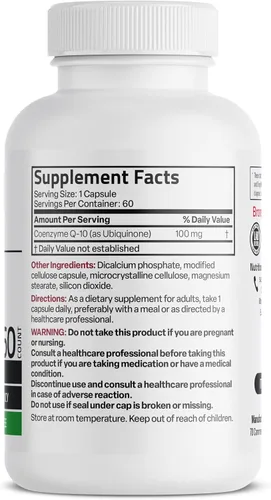 Vista 2 de Bronson CoQ10 100 MG Producción de Energía Celular de Alta Potencia, 60 Cápsulas Vegetarianas