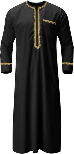 Vista 4 de Ropa musulmana para hombres Ropa islámica Umrah árabe Thobe Kaftan Beige