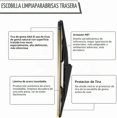 Vista 5 de Limpiaparabrisas trasero para Ford Expedition Lincoln Navigator 2009