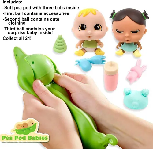 Vista 4 de Nature Bound Pea Pod Babies Bundle – Juguetes coleccionables sorpresa misteriosos con mini bebé, ropa y accesorios – Muñeca pequeña