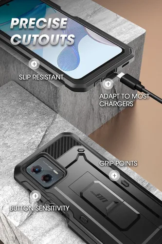 Vista 6 de SUPCASE Unicorn Beetle Pro - Funda para Moto G 5G 2023, protector de pantalla integrado de cuerpo completo, resistente clip para cinturón y funda