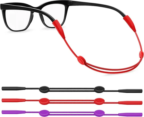 Vista 9 de 3 Correas para Gafas, Correa Ajustable Sin Cola para Gafas de Sol para Deportes, Soporte para Gafas Alrededor del Cuello, Retenedor de Cordón
