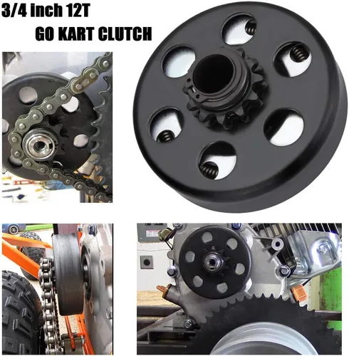 Vista 2 de Embrague centrífugo 3/4 "Diámetro #35 Cadena 12T para GO Kart Mini Bike Motor 3/4 Bar